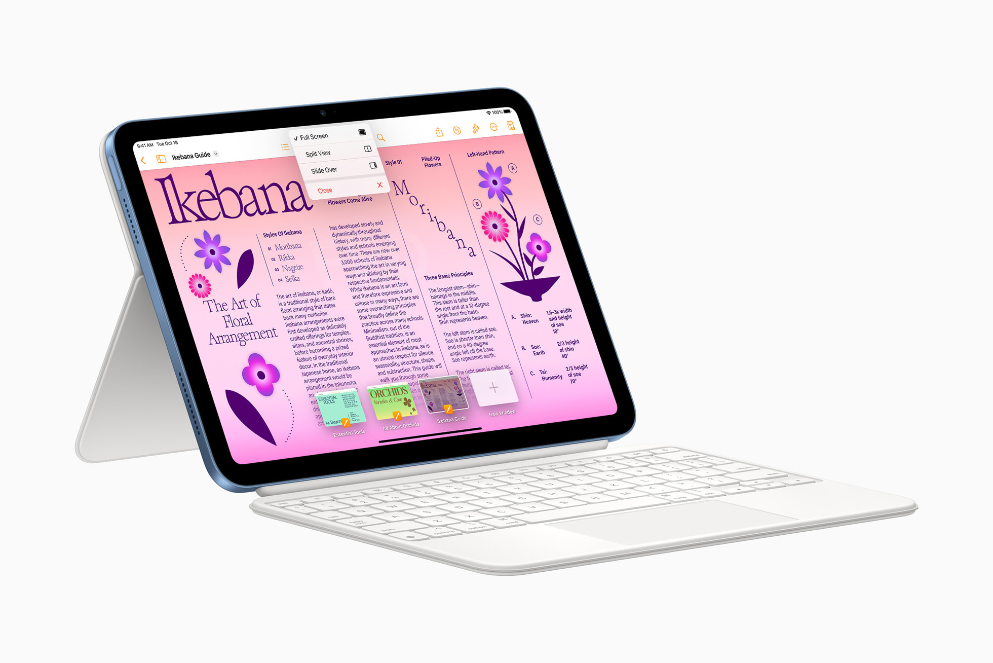 Чехол-книжка Mosbros Hi Panda для Apple iPad 10 (2022)/iPad 11 (2025) (полиуретан с подставкой/отсек для стилуса) (серый